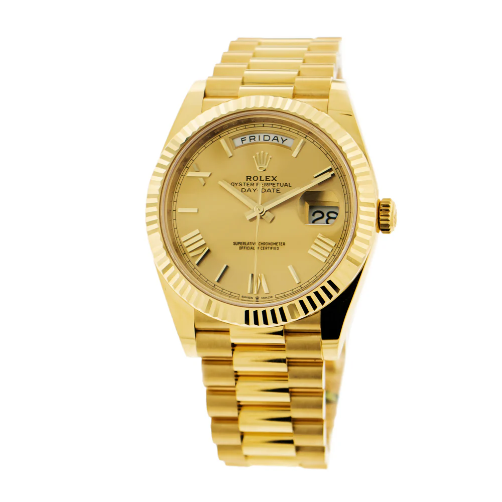 Superclone Rolex Day-Date 40 mm Roman Champagne Dial 228238